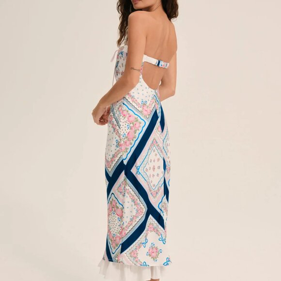 For Love & Lemons Daisy Mae Strapless Midi Slip Dress Size 1X Anthropologie NWT - Picture 8 of 11